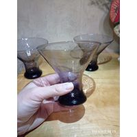 Креманки вазочки фиолетовое стекло с пузырьками воздуха