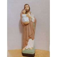 Статуэтка. Святой Христофор с младенцем Иисусом. Гипс крашеный