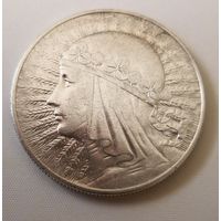 10 злотых 1933 г.  (серебро) неплохая.. 3 точки на короне не затерты..