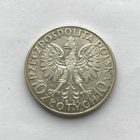 Монета СЕРЕБРО ПОЛЬША 10 злотых 1932 год ЯДВИГА ( Без знака м.д) ОТЛИЧНЫЕ