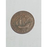 Великобритания 1 / 2 пенни 1949 года .