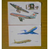 Переводные картинки ГДР (переводки, переснимки, наклейки-карточки) история авиации (самолёты). Made in DDR. (возможен обмен)