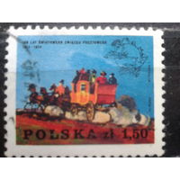 Польша, 1974, 100 лет ВПС, почтовая карета