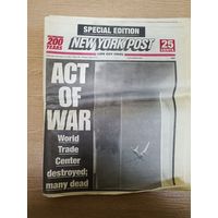 Газеты,,New York Post,, за 11 и 12 сентября 2001 года.Цена за 2шт.