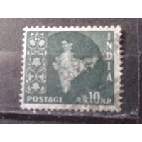 Индия 1957 Стандарт, карта 10 пайса