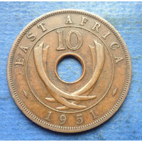 Восточная Африка Британская колония 10 центов 1951