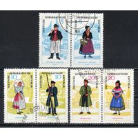 Народные костюмы ГДР 1964 год серия из 6 марок в сцепке
