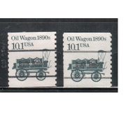 США-1985, (Мих.1747 х + у ) , гаш., Стандарт, Транспорт, Перевозка нефти, 2 типа бумаги