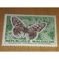 Мадагаскар (Малагаси) 1960 Фауна. Насекомые. Бабочки. Чистая марка
