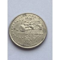 25 центов 2002 г. Индиана, США