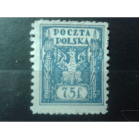 Польша 1922 Референдум, выпуск для Верхней Силезии 75 фенигов Михель-10,0 евро