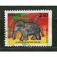 Слон. Детский рисунок. Швеция. 1992