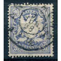 Королевство Бавария - 1888-1900г. - герб, 20 Pf - 1 марка - гашёная. Без МЦ!