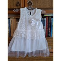 Кружевное белое платье (6мес-1.2года), б.у