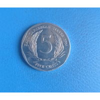 Восточно-Карибские территории Восточные Карибы 5 центов 2004 год Елизавета