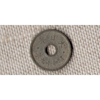 Япония 5 сенов 1944/цинк(dic)
