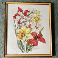 Картина ботаническая Тюльпаны и нарциссы. Германия. Арт 2139