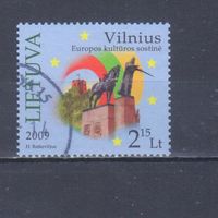 [2040] Литва 2009. Лошади на почтовых марках.Памятник Гедимину. Одиночный выпуск. Гашеная марка.