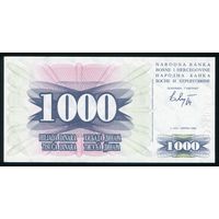 Босния и Герцеговина 1000 динар 1992 г. P15. Серия LA. UNC