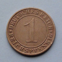 Германия - Веймарская республика 1 рейхспфенниг. 1933. F