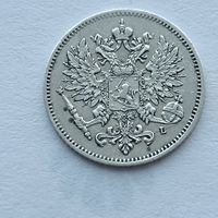 25 пенни 1909 года. Серебро 750. Монета не чищена. 44