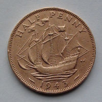Великобритания пол пенни. 1943