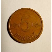 Финляндия 5 пенни 1973 г