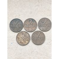 Польша 2 гроша 1927,1928,1932 г. Хорошие!!! Цена за 1 шт. Смотрите описание лота.