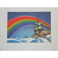 Шнирас новогодняя открытка Вильнюс 1984  10х15  см