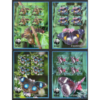 Бабочки Аитутаки (Острова Кука) 2008 год серия из 4-х марок в малых листах