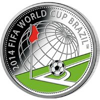 Чемпионат мира по футболу 2014 года. Бразилия, 10 рублей 2013, Серебро