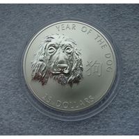 25 долларов 2006 года Соломоновы острова Год собаки Восточный гороскоп Дог Спаниель Серебро 925