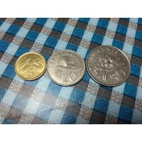 Набор монет Сингапура 5,20,50 центов 1986 ,1988 года 45