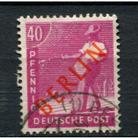 Западный Берлин - 1949 - Надпечатка BERLIN на 40Pf - [Mi.29] - 1 марка. Гашеная.  (Лот 114BA)