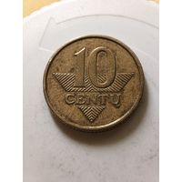 Литва 10 центов 2008 год