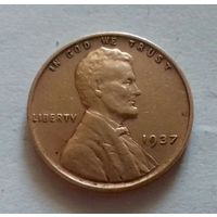 1 цент, США 1937 г.