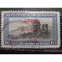 Панама, 1952. Авиапочта, надпечатка 0,02В на 10С