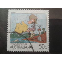 Австралия 1988 Старательство, золотодобытчики, комикс 50 центов