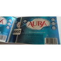 Этикетка от напитка "Aura", 5 литров (л) , Лидский пивзавод 12шт