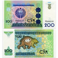 Узбекистан. 200 сум (образца 1997 года, P80, UNC) [серия BH]