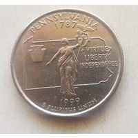 25 центов США 1999 г. штат Пенсильвания P