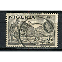 Британские колонии - Нигерия - 1953/1957 - Река 2P - [Mi.75d] - 1 марка. Гашеная.  (Лот 71Dj)