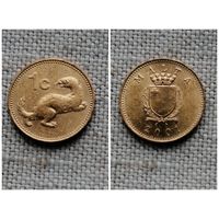 Мальта 1 цент 2001/фауна(блеск)