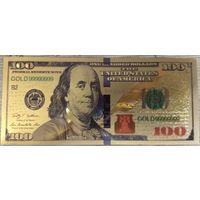 Золотой 100 долларов США (копия Американской купюры)