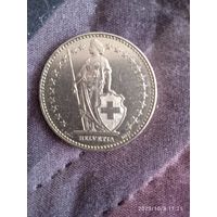 2 франка Швейцария 1992 год