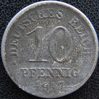 YS: Германия, 10 пфеннигов 1917D, железо, KM# 20