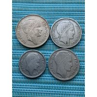 Алжир Французский  1947-1952 г.,редчайшие 10 франков !!! , набор монет 4 шт