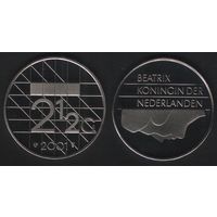Нидерланды km206 2 1/2 гульдена 2001 год (f3