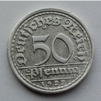 Германия - Веймарская республика 50 пфеннигов. 1922. F