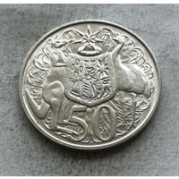 Австралия 50 центов 1966 Елизавета II - серебро, один год чекана!